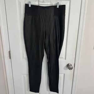 Simply Vera Vera Wang Faux‎ Leather Leggings Black High Waist Size L